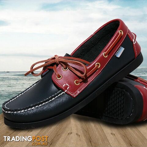  as picture 1 / 13Casual Men's Boat shoes European style Lace-up Flat Round toe lightweight men's shoes