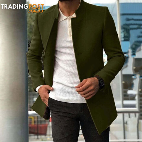Afterpay Zippay army green / MMen's casual suits solid color slim woolen coats men's clothing
