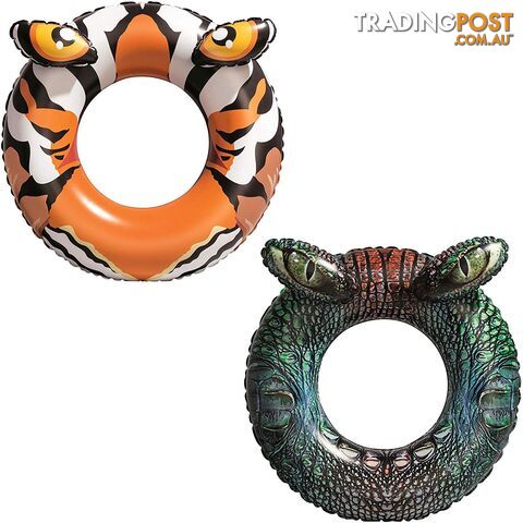 Bestway Crocodile or Tiger Swim Ring Assorted Designs - 6942138952575