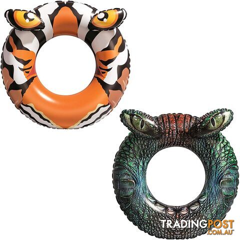 Bestway Crocodile or Tiger Swim Ring Assorted Designs - 6942138952575