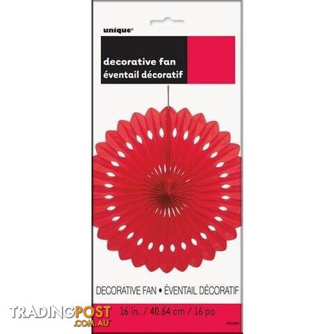 Decorative Fan Ruby Red 40cm (16) - 011179642656
