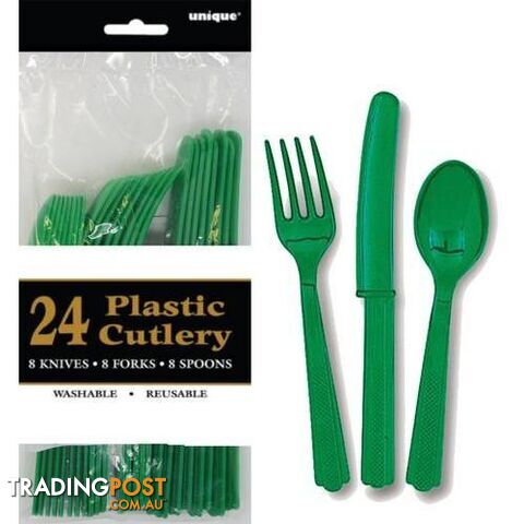 Emerald Green 24 Assorted Cutlery - 011179318742