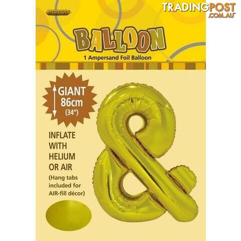 Gold & Alphabet Foil Balloon 86cm (34) - 9311965431862