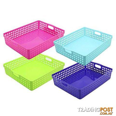 Mode Neon Basket 35X25.5X7.5cm 3 Assorted Colours - 9340957061770