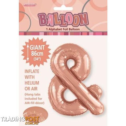 Rose Gold & Alphabet Foil Balloon 86cm (34) - 9311965429463