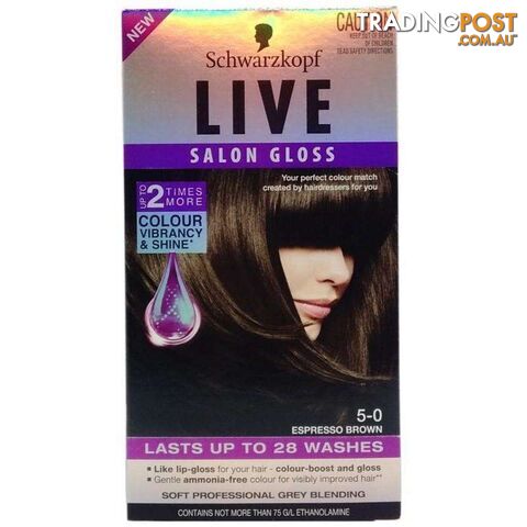 Schwarzkopf Live Gloss Espresso Brown Colour - 9310714220726