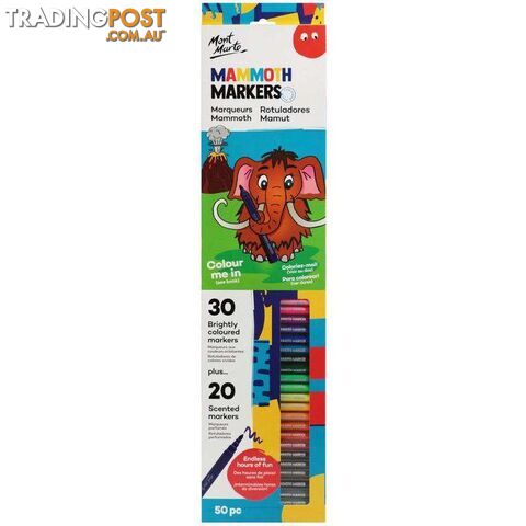 Mammoth Markers Set 50 Piece - 9328577034800