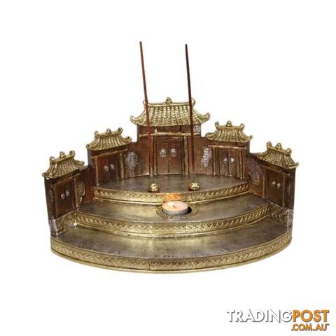 Buddha Temple with Flameless Tealight W37xH20cm - 800907