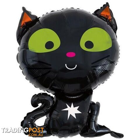 Black Cat Shape 61cm (24) Foil Balloon - 011179780136