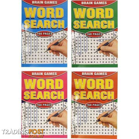 Word Search Brain Games Book A5 160pg - 9326243210046