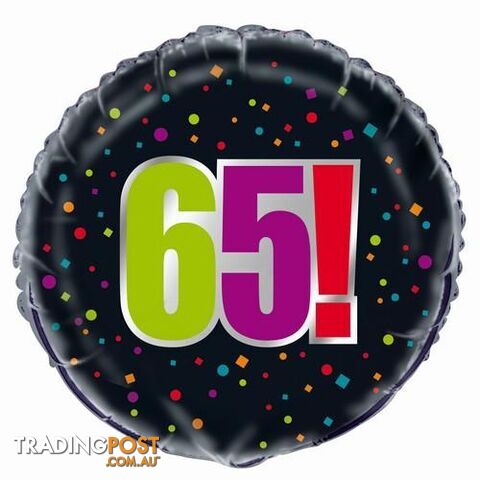 Birthday Cheer 65 45cm (18) Foil Balloon Packaged - 011179458295