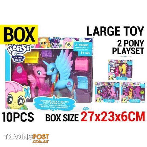 10pce My Lovely Pony Playset Toys - 9315892283419