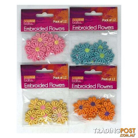 Embroidered Flowers Pack of 4 - 900025