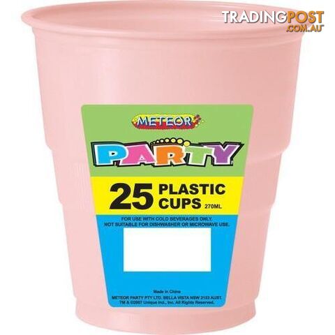 Lovely Pink 25 x 270ml (9oz) Plastic Cups - 9311965300922
