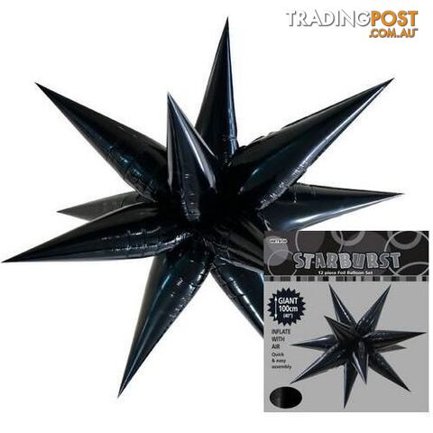Glitz Starburst Black 100cm (40) - 9311965428657