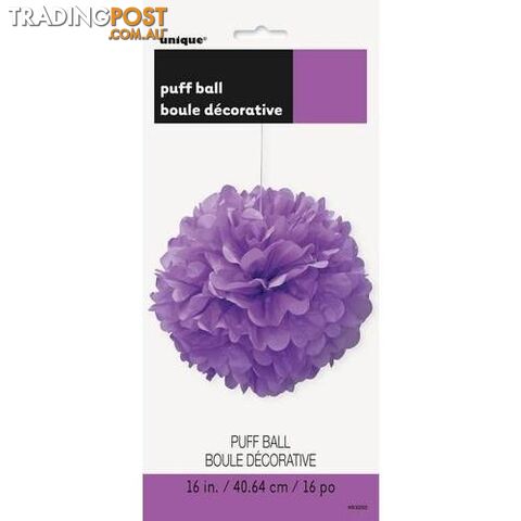 Puff Ball Decor Pretty Purple 40cm (16) - 011179632022