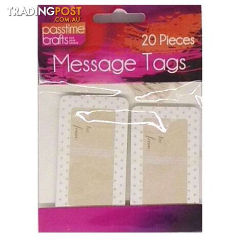 Message Tag Rectangular with Dots 20 Pack - 800341