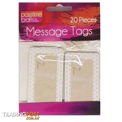 Message Tag Rectangular with Dots 20 Pack - 800341