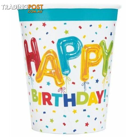 Happy Balloon 8 x 270mL Paper Cups - 011179731060