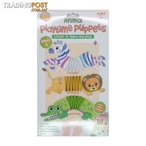 Playtime Puppet Craft Kits Jumpy Stretch and Bendy Assorted 3 Designs - 800668