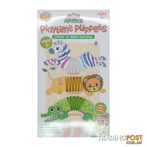 Playtime Puppet Craft Kits Jumpy Stretch and Bendy Assorted 3 Designs - 800668