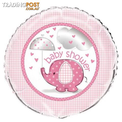 Umbrellaphant Baby Shower Baby Shower Pink 45cm (18) Foil Balloon Packaged - 011179416677