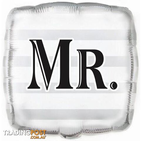 Wedding Mr Square 45cm (18) Foil Balloon Packaged - 011179539741