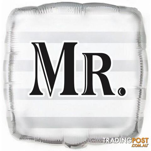 Wedding Mr Square 45cm (18) Foil Balloon Packaged - 011179539741