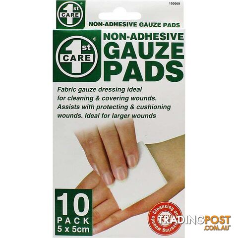 Non-Adhesive Gauze Pads - 10 Pack - 9326243150069