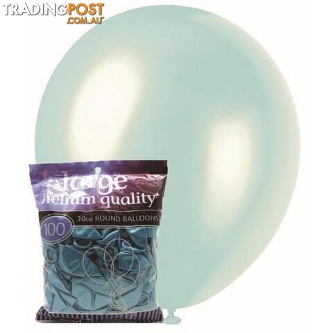 Blue - 100 x 30cm (12) Pearl Balloons - 9311965012870