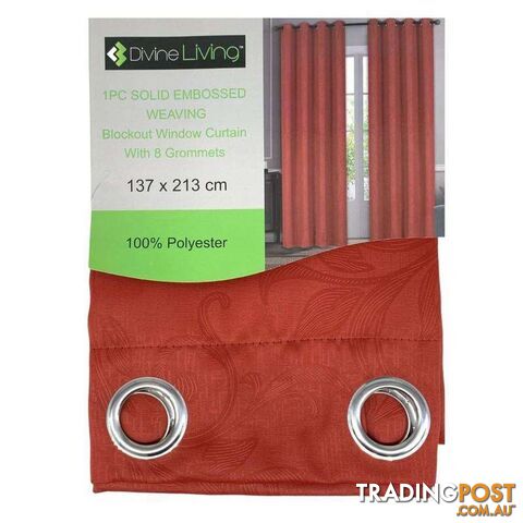 Divine Living Curtain Embossed Dark Orange - 800195