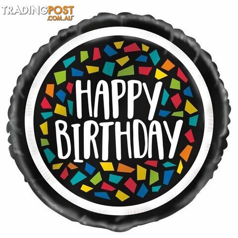 Colourful Mosaic Happy Birthday 45cm (18) Foil Balloon Packaged - 011179731770