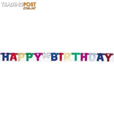 Happy Birthday Jointed Banner - Deluxe 125m - 011179090112