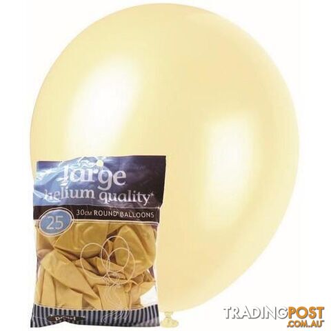 Cream - 25 x 30cm (12) Pearl Balloons - 9311965025818