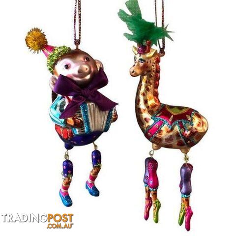Monkey & Giraffe Christmas Decorations 1pce - 9325854039466