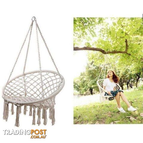 Macrame Hanging Chair 123cm Max 100Kg - 9319844585712