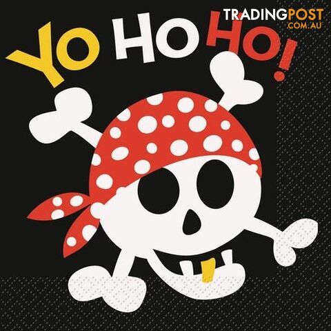 Pirate Fun 16 Luncheon Napkins 2ply 33cm x 33cm (13 x 13) - 011179404926