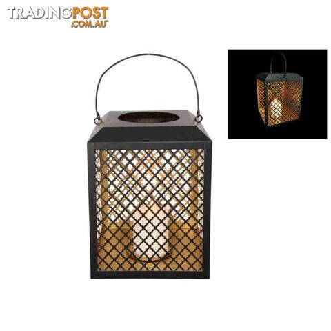 Black and Gold Square Lantern 26cm - 9319844620611