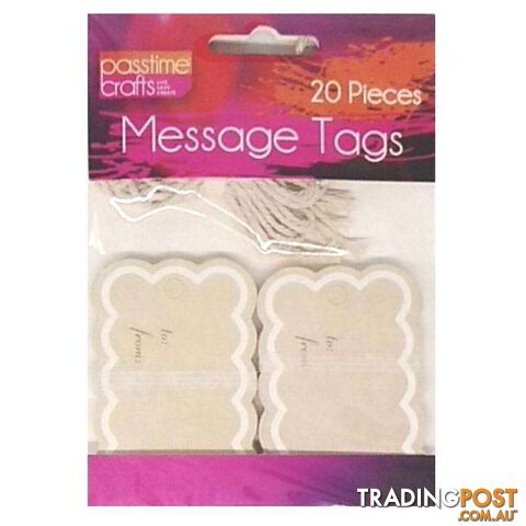 Message Tag Rectangular with Scallops 20 pcs - 800342