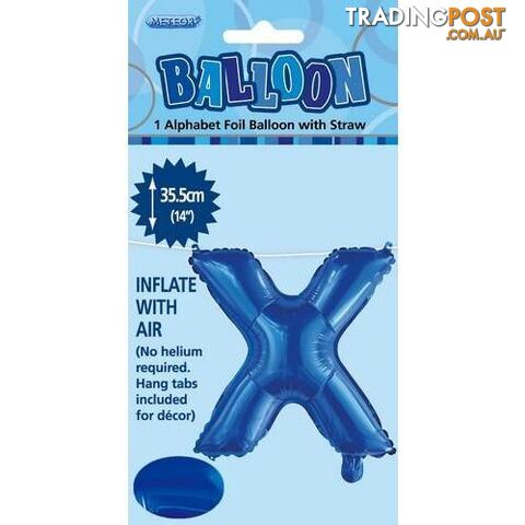 Royal Blue x Alphabet Foil Balloon 35cm (14) - 9311965447337