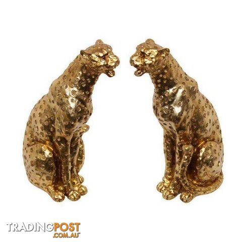 Gold Art Sitting Leopard 1 pcs 17cm - 9319844624961