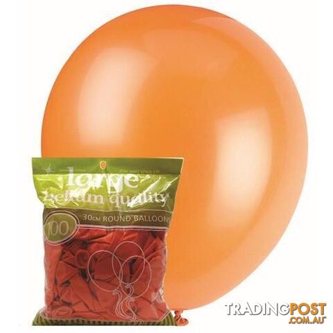 Orange - 100 x 30cm (12) Metallic Balloons - 9311965012634