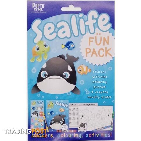 Sealife Fun Pack Stickers Colouring and Activities - 9332365143759