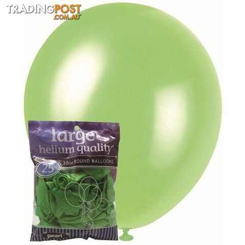 Lime Green - 25 x 30cm (12) Pearl Balloons - 9311965025900