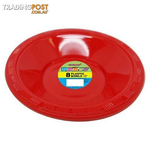 Ruby Red 8 x 18cm (7) Plastic Bowls - 9311965320166