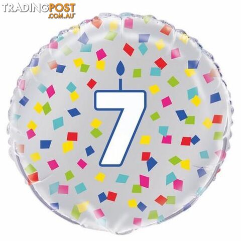 Rainbow Confetti 7 45cm (18) Foil Balloon Packaged - 011179540112