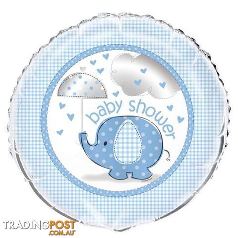 Umbrellaphant Baby Shower Baby Shower Blue 45cm (18) Foil Balloon Packaged - 011179417070