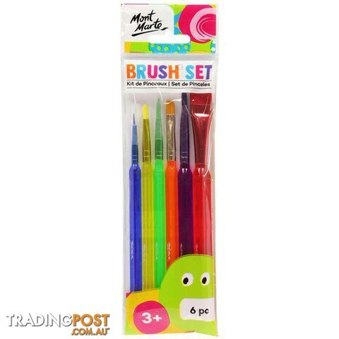 Mont Marte Kids Brush Set 6pcs - 9328577039249