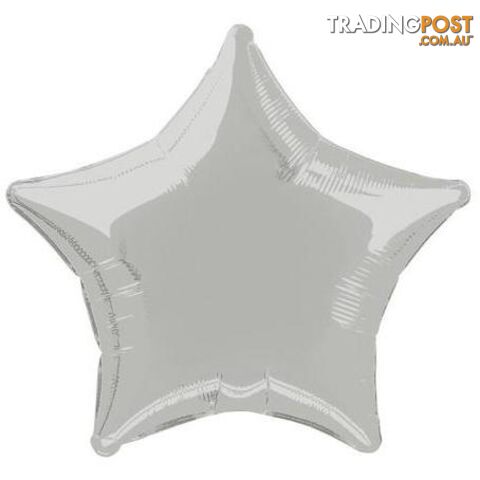 Silver Star 50cm (20) Foil Balloon Packaged - 011179533220