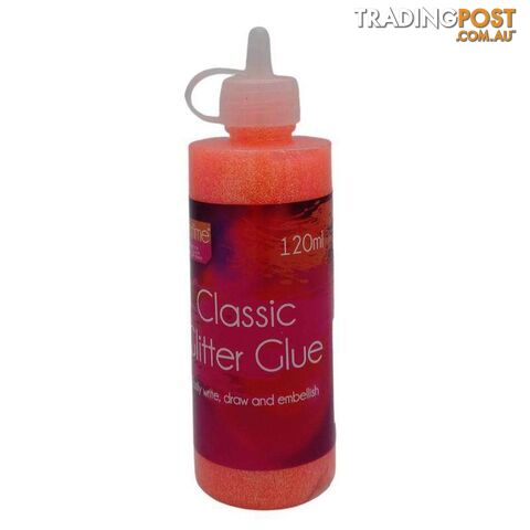 Neon Glitter Glue Orange 120ml - 800291